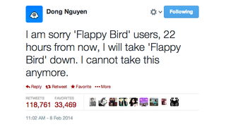 Illustration for article titled Flappy Bird's Creator Says He's Taking the Game Down